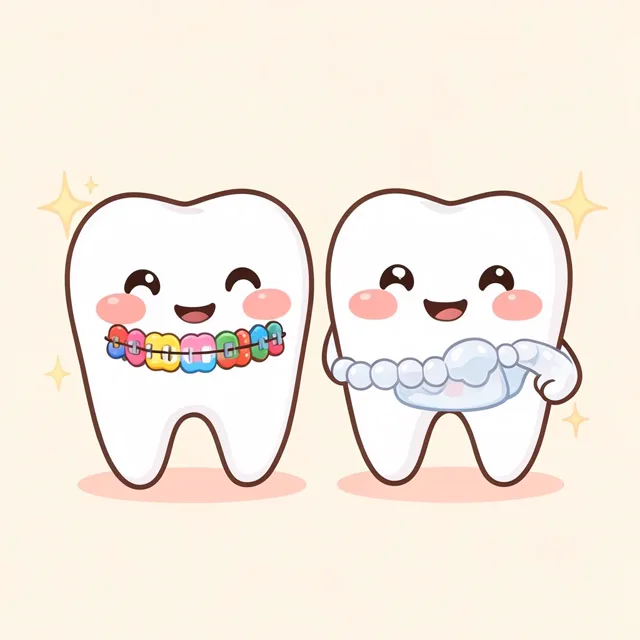 Illustration for “Braces vs Clear Aligners: What's the Difference?”
